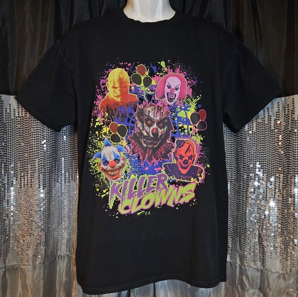 Killer Clowns neon circus Graphic tshirt halloween - Picture 3 of 10